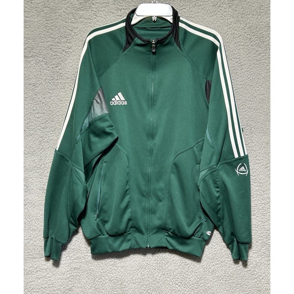 adidas Green‎ Hoodie Full-Zip Mens Sz L Green White Mexico DNA Real Madrd Futbol